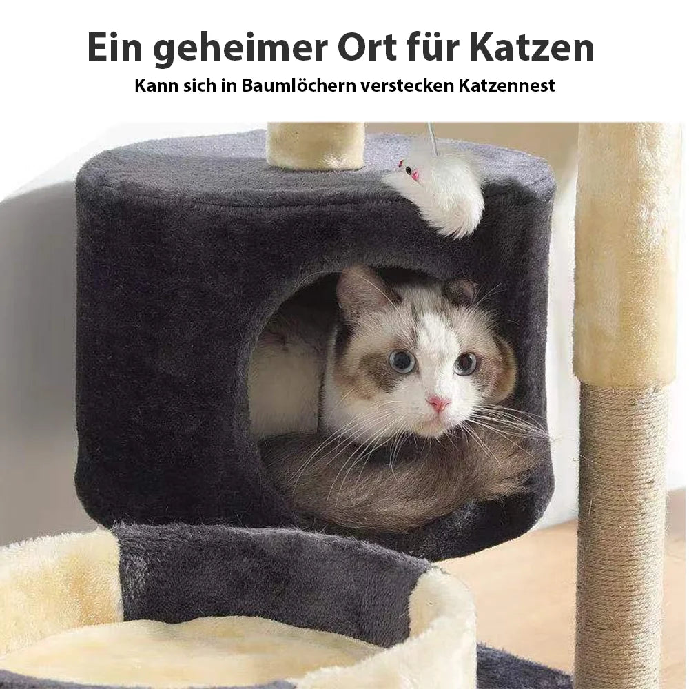 Drapak dla Kota 2/4 Poziomy - Wieża z Sizalowymi Słupkami i Platformami