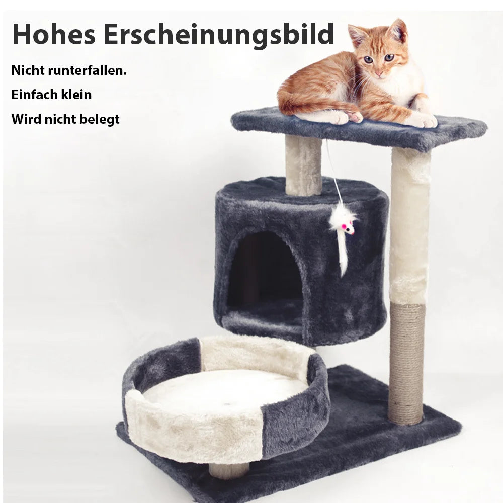 Drapak dla Kota 2/4 Poziomy - Wieża z Sizalowymi Słupkami i Platformami