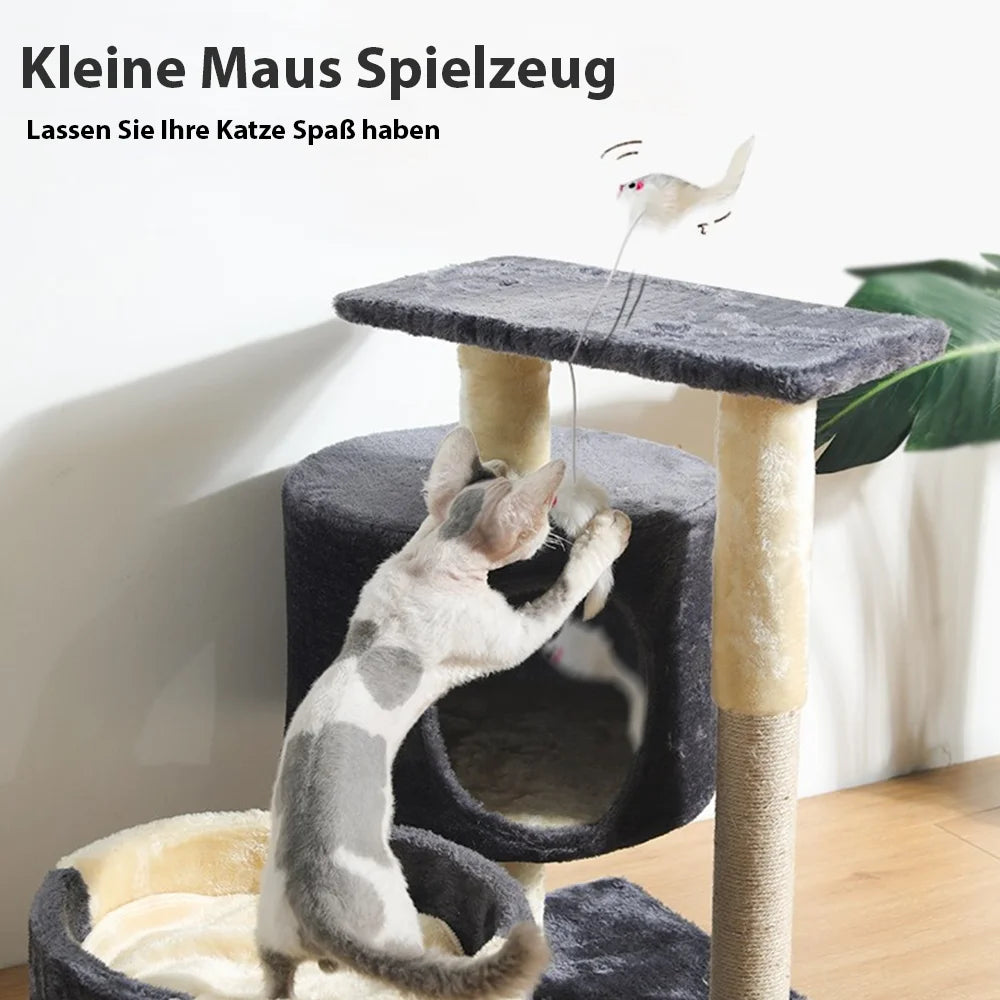 Drapak dla Kota 2/4 Poziomy - Wieża z Sizalowymi Słupkami i Platformami