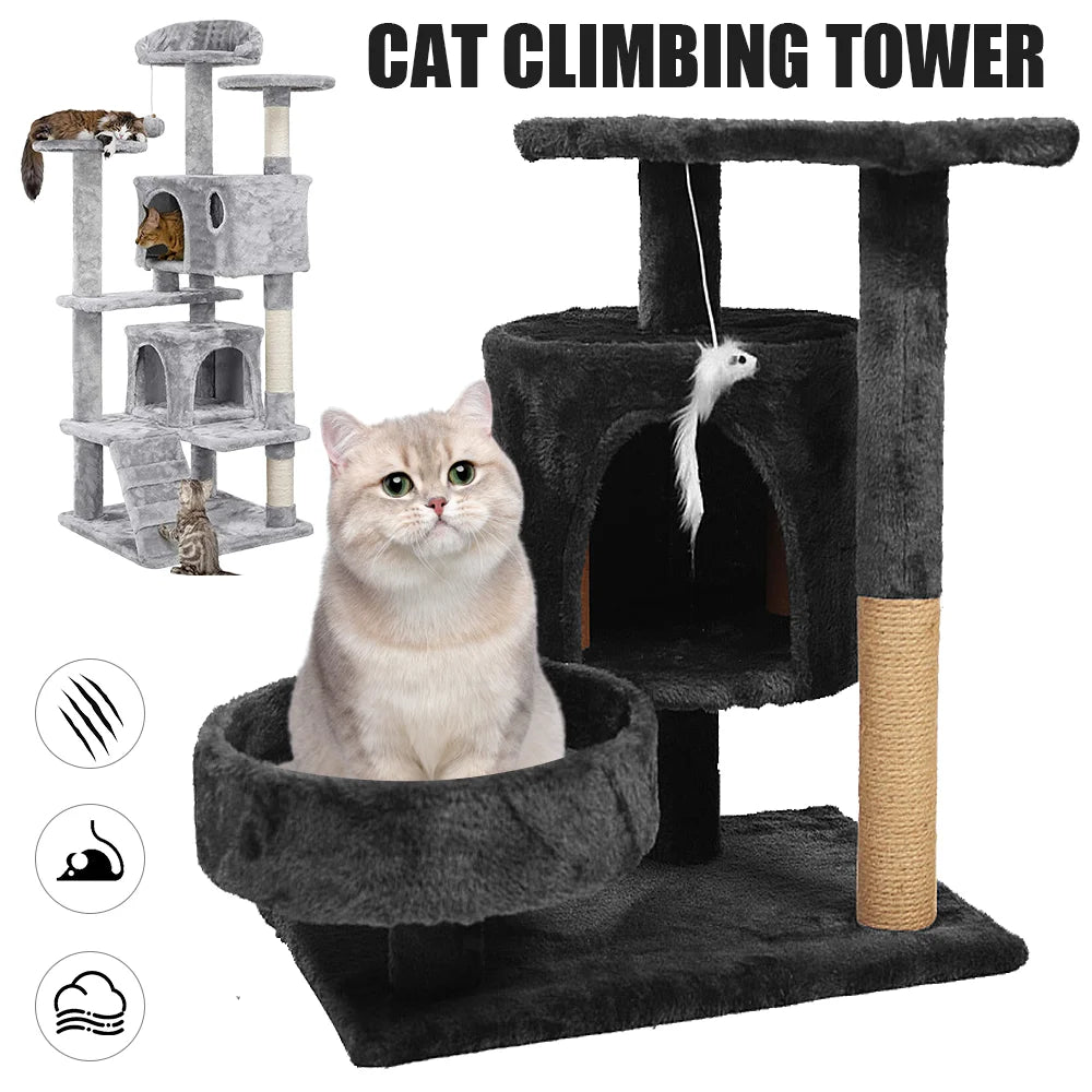 Drapak dla Kota 2/4 Poziomy - Wieża z Sizalowymi Słupkami i Platformami