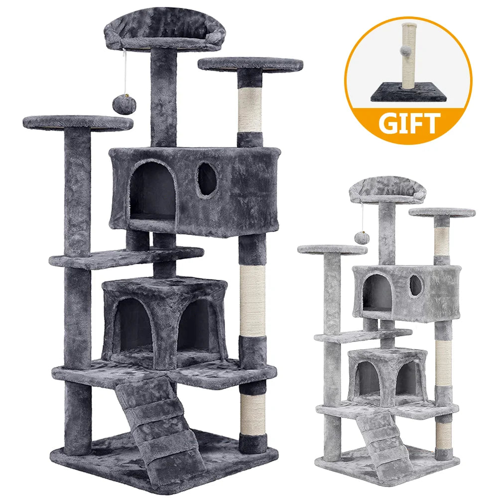 Drapak dla Kota 2/4 Poziomy - Wieża z Sizalowymi Słupkami i Platformami