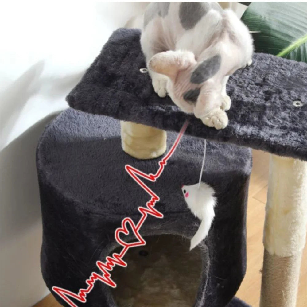 Drapak dla Kota 2/4 Poziomy - Wieża z Sizalowymi Słupkami i Platformami