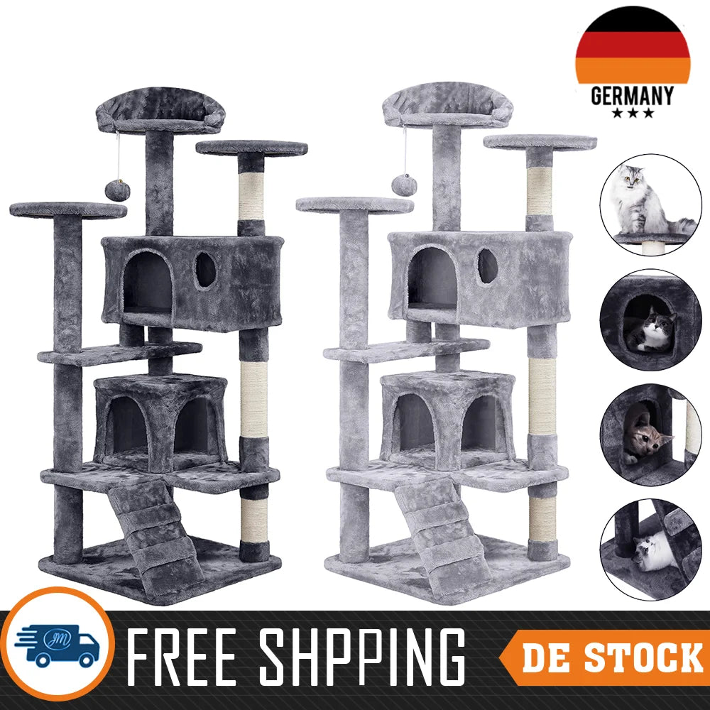 Drapak dla Kota 2/4 Poziomy - Wieża z Sizalowymi Słupkami i Platformami