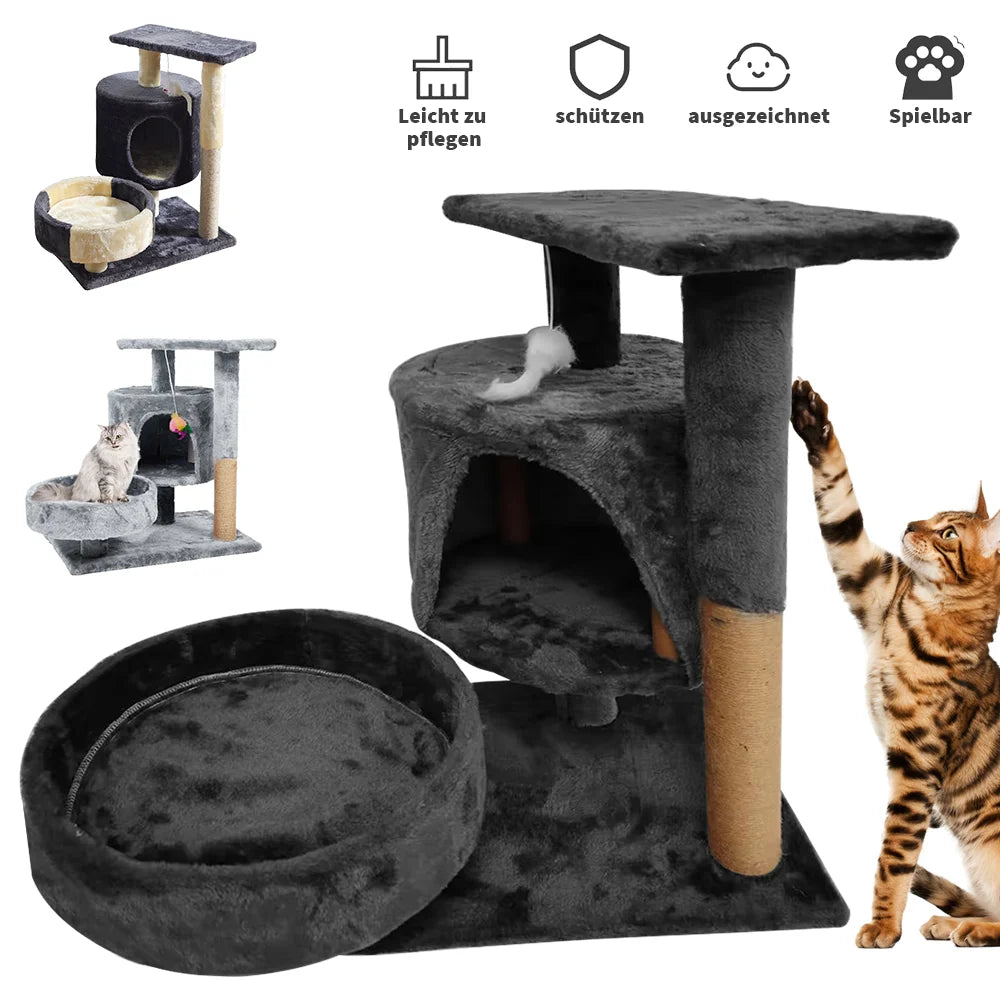 Drapak dla Kota 2/4 Poziomy - Wieża z Sizalowymi Słupkami i Platformami