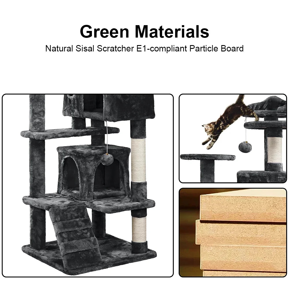 Drapak dla Kota 2/4 Poziomy - Wieża z Sizalowymi Słupkami i Platformami