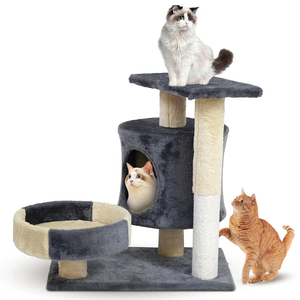 Drapak dla Kota 2/4 Poziomy - Wieża z Sizalowymi Słupkami i Platformami