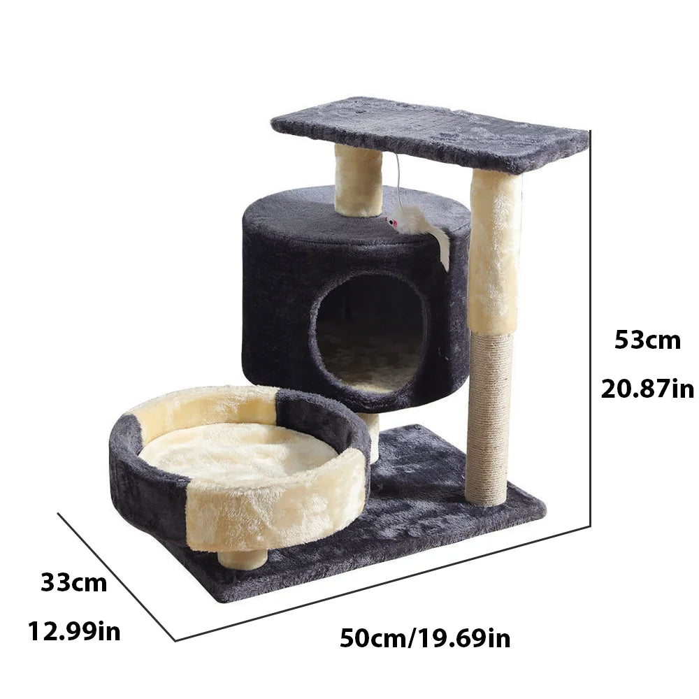 Drapak dla Kota 2/4 Poziomy - Wieża z Sizalowymi Słupkami i Platformami